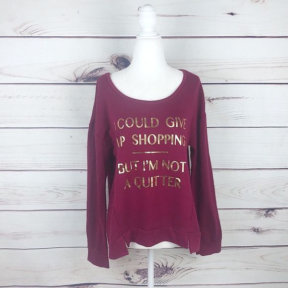 Decree Maroon & Gold Shopping Addict Sweater L - Picture 3 of 8